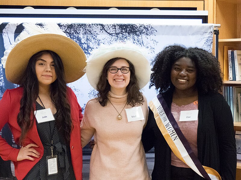 File:Visitors celebrate the Centennial of the 19th Amendment through hands-on activities for all ages at the National Archives in Washington, DC on March 16, 2019 - 1.jpg