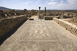 Mosaic of the Four Seasons in situ in the House of the Labours of Hercules