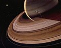 Voyager 2 space probe (1977—) on its closest approach to Saturn.