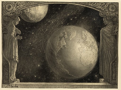 W. T. Benda 'The Earth and the Milky Way and moon', 1918