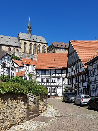Old-Town Warburg with view to the Lutheran Church