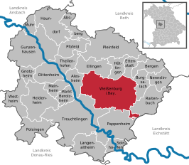 Kaart van Weißenburg in Bayern