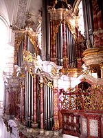 L'organo della basilica di San Martino a Weingarten, risalente al XVIII secolo.