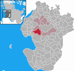 Poziția Wöhrden pe harta districtului Dithmarschen