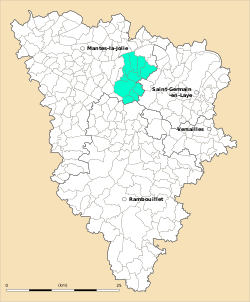 Kanton na mapě departementu Yvelines