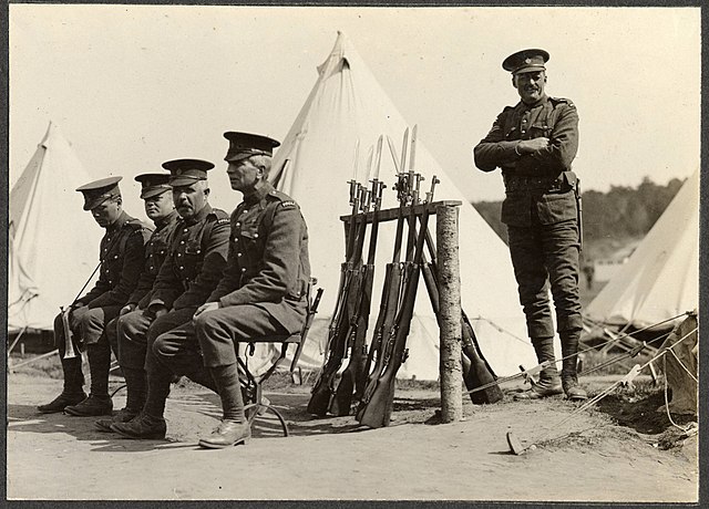 Canadian soldiers in service dress during the First World War