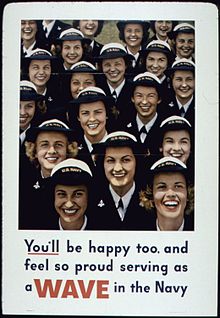 Propaganda recruitment poster from the United States "YOU'LL BE HAPPY TOO, AND FEEL SO PROUD SERVING AS A WAVE IN THE NAVY." - NARA - 516239.jpg