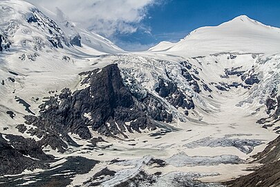 Glacier head of Pasterze glacier, Großglockner, Austria