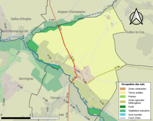 Kolorowa mapa przedstawiająca zagospodarowanie terenu.