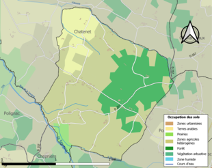 Kolorowa mapa przedstawiająca użytkowanie gruntów.