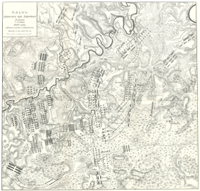 План сражения (первоначальное расположение), составленный П. А. Ниве в 1911 г.[П 19]