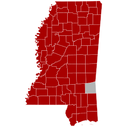 1990 United States Senate election in Mississippi results map by county.svg