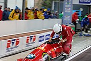 Deutsch: Bob-Europacup 2018/19; Station 1 in Altenberg, 2er-Rennen Nummer 1, Lauf 1 English: Bobsleigh Europe Cup 2018-19 in Altenberg - 2-man Race 1, first run