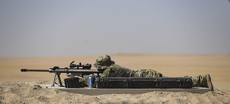 File:201012-F-RF516-1328 - U.S. Army Soldier fires a Barrett .50-caliber rifle at the Udairi Range Complex, Kuwait, Oct. 12, 2020.jpg