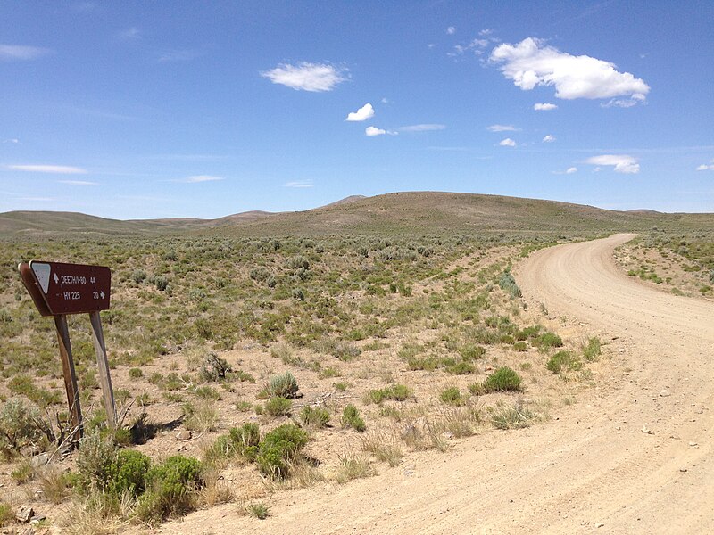 File:2014-06-24 11 04 42 View west along Elko County Route 746 (North Fork-Charleston Road) from the north end of Elko County Route 747 (Deeth-Charleston Road).jpg