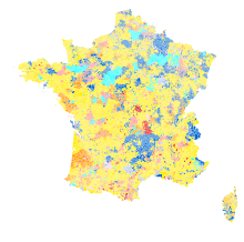 2017 French legislative elections - First round - Majority vote (Metropolitan France, communes).svg