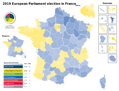 2019 European Parliamentary Election in France.svg
