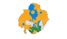 2023 results map 2023 Teignbridge District Council election.svg