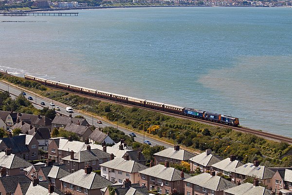 North Wales Coast Line in Colwyn Bay along the Irish Sea