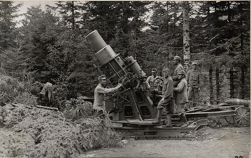 File:30.5 cm Mörser in Stellung im Ternovanerwalde.27.8.17 (BildID 15599443).jpg