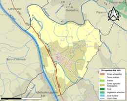 Carte des infrastructures et de l'occupation des sols de la commune en 2018 (CLC).