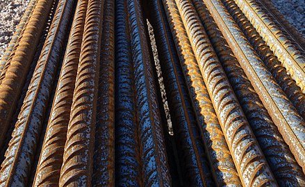 A bunch of rebar up close