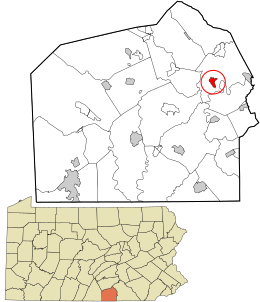 Adams County Pennsylvania incorporated and unincorporated areas Hampton highlighted.svg