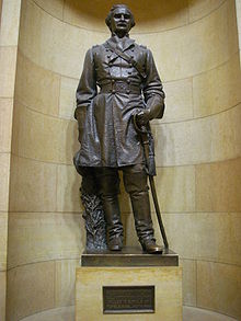 Col. Alexander Wilkin killed at the Battle at Tupelo, Mississippi. July 14, 1864. Statue by John K. Daniels, 1910. Alexander Wilkin.JPG