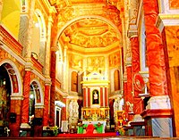Interior of the St. Aloysius Chapel in Mangalore, an example of Indo-Baroque.