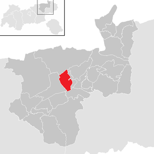 Lage der Gemeinde Angerberg im Bezirk Kufstein (anklickbare Karte)