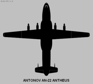 Dorsally projected diagram of the Antonov An-22 Antheus.