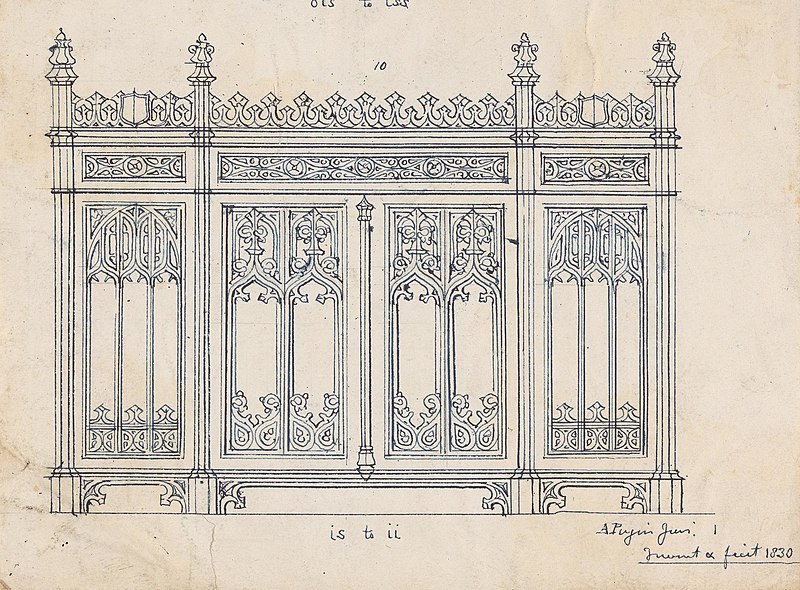 File:Augustus Pugin - Design for a Gothic Screen - B1977.14.20614 - Yale Center for British Art.jpg