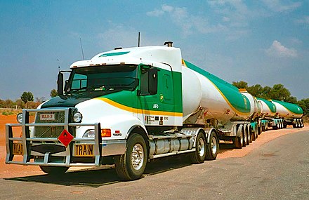 A BP road train in the Australian outback