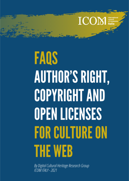 Cover for ICOM Italy's publication "Author's Right, Copyright and Free Licenses for Culture on the Web"