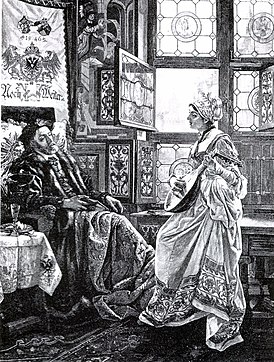 Barbara Blomberg ve Charles V. Woodcut, 1894.