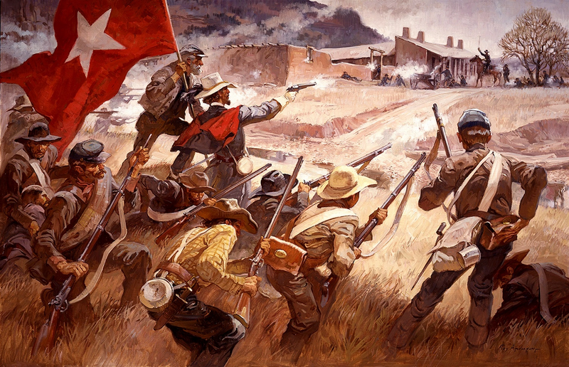 File:Battle of Glorieta Pass at Pigeon's Ranch by Roy Andersen.webp