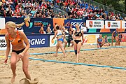 Deutsch: Beachhandball Europameisterschaften 2019 (Beach handball Euro); Tag 6: 7. Juli 2019 – Spiel um Platz Drei, Frauen, Kroatien-Niederlande 0:2 (14:23, 20:22) English: Beach handball Euro; Day 6: 7 July 2019 – Women's Bronze Medal Match – Croatia-Netherlands 0:2 (14:23, 20:22)