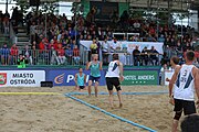 Deutsch: Beachhandball Europameisterschaften 2019 (Beach handball Euro); Tag 6: 7. Juli 2019 – Männerfinale, Dänemark-Norwegen 2:0 (25:18, 19:16) English: Beach handball Euro; Day 6: 7 July 2019 – Men's Final – Denmark-Norway 2:0 (25:18, 19:16)