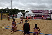 Deutsch: Beachhandball bei den Olympischen Jugendspielen 2018; Tag 5, 10. November 2018; Mädchen, Platzierungsrunde - Amerikanisch-Samoa-Türkei 0:2 English: Beach handball at the 2018 Summer Youth Olympics at 11 October 2018 – Girls Consolation Round – American Samoa-Turkey 0:2