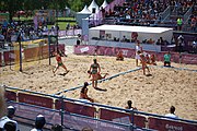 Deutsch: Beachhandball bei den Olympischen Jugendspielen 2018; Tag 4, 10. Oktober 2018; Mädchen, Vorrunde, Gruppe A - Ungarn-Chinese Taipei (Taiwan) 2:0 English: Beach handball at the 2018 Summer Youth Olympics at 10 October 2018 – Girls Preliminary Round Group A‎ – Hungary-Chinese Taipei 2:0