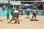 Deutsch: Beachvolleyball bei den Olympischen Jugendspielen 2018; Tag 11, 17. Oktober 2018; Mädchen, Finale – Italien (Claudia Scampoli & Nicol Bertozzi)- Russland (Maria Woronina & Maria Botscharow) 0:2 (19–21/19–21) English: Beach volleyball at the 2018 Summer Youth Olympics at 17 October 2018 – Girls Final – Italy (Claudia Scampoli & Nicol Bertozzi) - Russia (Maria Voronina & Maria Bocharova) 0:2 (19–21/19–21)