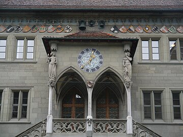 Gothic elements on the staircase of Bern's city council building