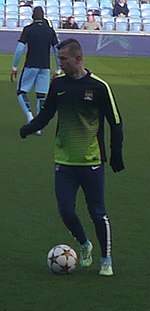 Celina warming up for Manchester City in 2015 Bersant Celina 24-02-15.jpg
