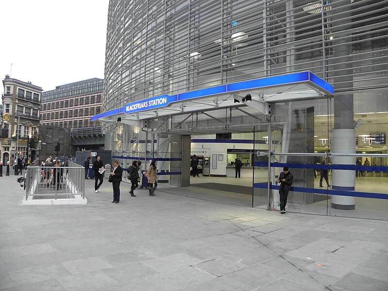 File:Blackfriars tube stn and Thameslink northern entrance close up 2012.JPG