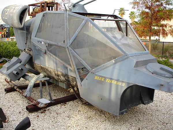 A mock-up of the Blue Thunder helicopter, as seen on the back lot tour of Disney Hollywood Studios, Florida