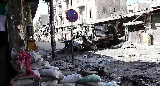 Bombed out vehicles Aleppo