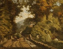 Henry Bates Joel's 1895 artwork 'Bonchurch, near Ventnor, Isle of Wight' is a depiction of rural life on the island. It is exhibited in the Milntown Estate. Bonchurch, near Ventnor, Isle of Wight.jpg