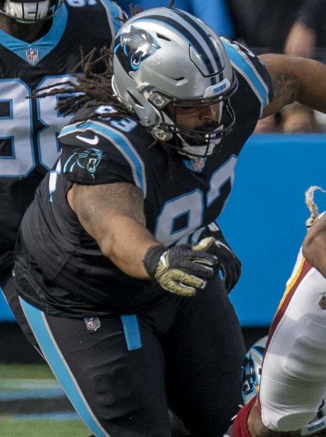 Carolina Panthers defensive tackle Bravvion Roy runs a drill during News  Photo - Getty Images