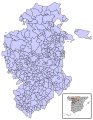 Map of Burgos province divided in municipalities.