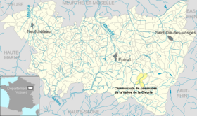 Locatie van de gemeenschap van gemeenten van de Cleurie-vallei